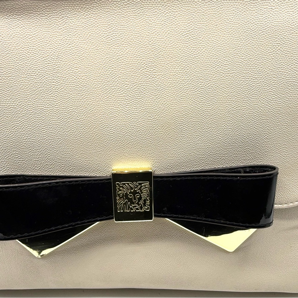 Anne Klein Cream and Black Satchel with Structured Design - Picture 4 of 7